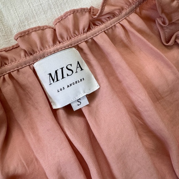 MISA mauve/blush pink ruffle mini dress - Picture 4 of 5